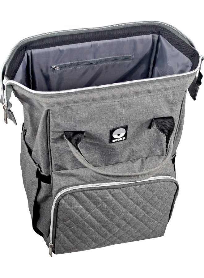 Dooky Unisex Modern Diaper Backpack, 15L, Grey Melange - 500ml - Image 2